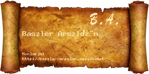Baszler Arszlán névjegykártya